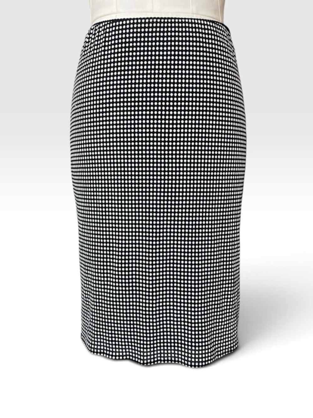 Vintage 90s Vivienne Tam Mesh Polka Dot Knee Length Skirt Rare